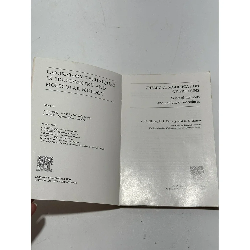 Chemical Modification of Proteins Methods Procedures Lab Techniques elsevier bio